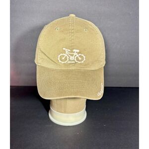 Life Is Good Khaki Dad Hat Bicycle Embroidered Adjustable Strap Cap One Size